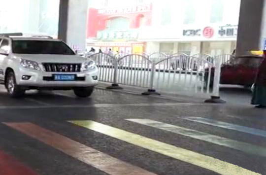 colored zebra crossing in Urumqi, China